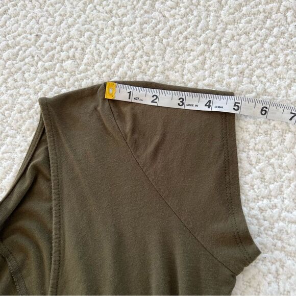 Shinestar Olive Green Lightweight Rayon Spandex Knit V Neck Size M - Picture 9 of 11